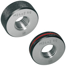 Thread ring gauges (GO or NO-GO) 6g for ISO metric fine threads ISO 1502 (DIN 13) made of hardened tool steel, 