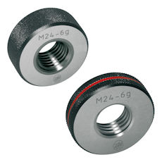 Thread ring gauges (GO or NO-GO) 6g for ISO metric threads ISO 1502 (DIN 13) made of hardened tool steel, 