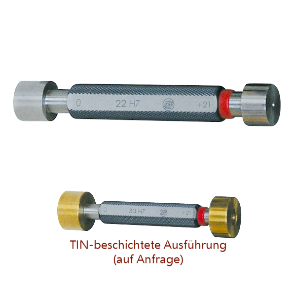 Limit plug gauge made of hardened tool steel, Tolerance: H7, Nominal size Ø 21,0 mm